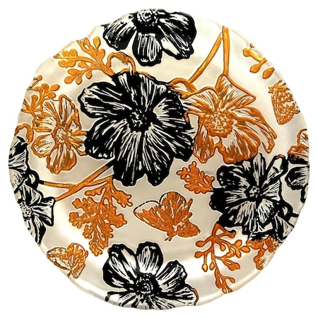 Red Pomegranate Red Pomegranate  Papillion Side Plates, Multi Color - Set of 2 2403-1